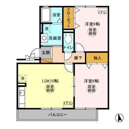 ヒルサイドコート六番館の物件間取画像